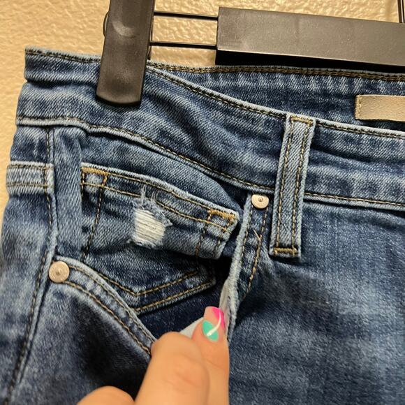 Joe's Skinny Jeans Distressed Blue Denim Cotton Stretch Hi-Rise Dark Wash Sz 28 - Picture 8 of 8